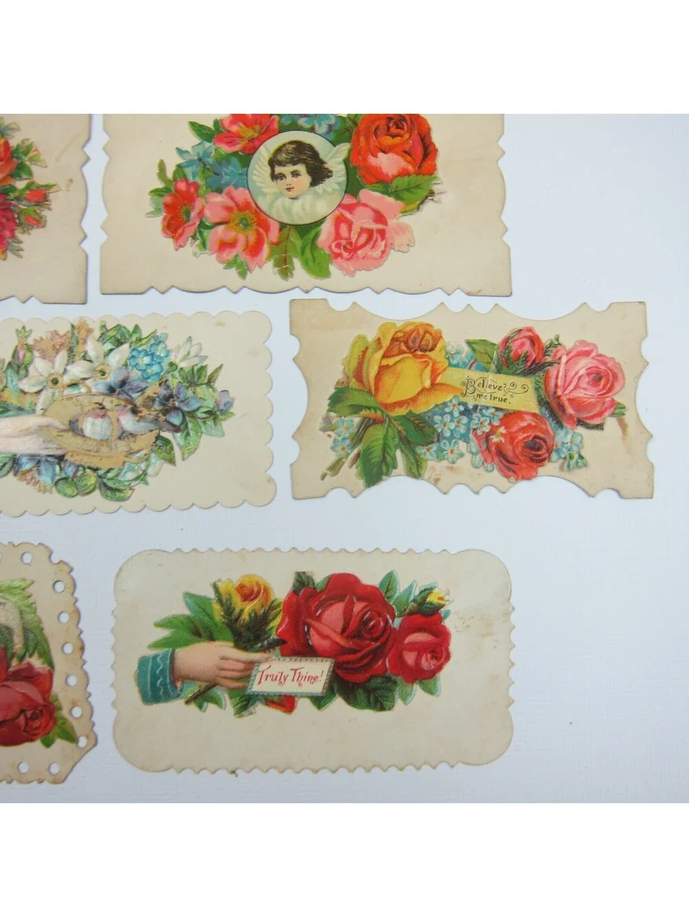 Antique Ephemera Lot of 12 Victorian 19th Century Calling Love Cards Hidden Name